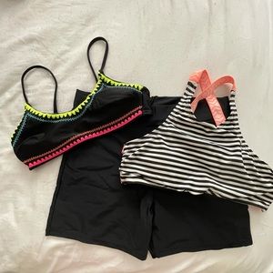 Swimsuit Set: 2 tops and 1 bottom